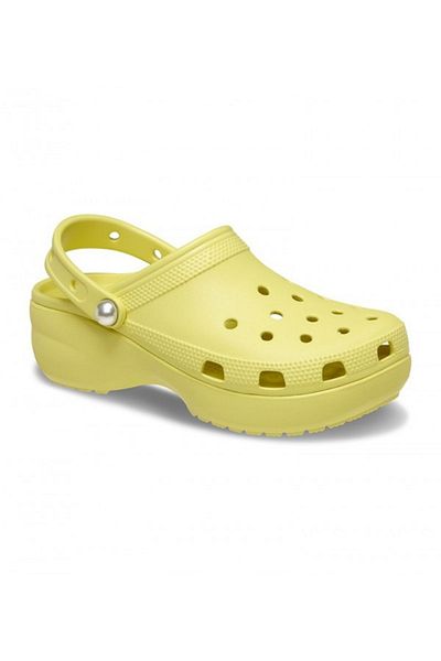 Crocs Classic Platform Pearl Clog Yellow Women's Slippers