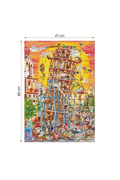 D-Toys Leaning Tower of Pisa Puzzle - Adult Puzzle 1000 Pieces - Cartoon Collection