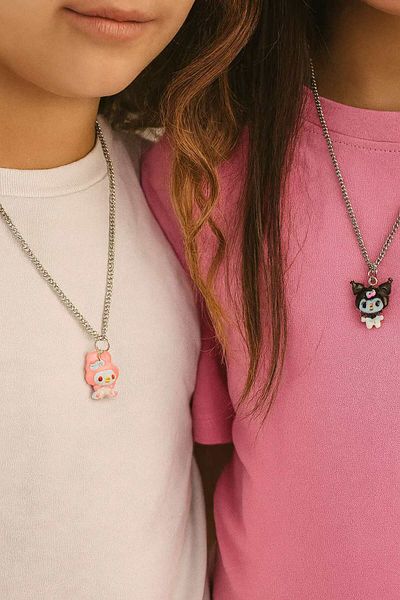 Herşey Nota Kuromi & My Melody Double Children's Necklace Best Friends Cute Jewelry Set Bff Girl's Necklace