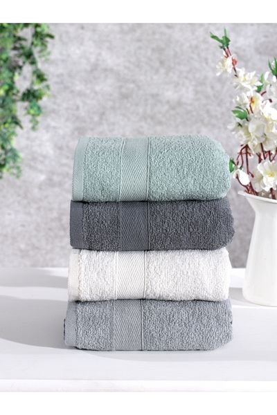 Elvira Home Collection Eh Cotton 4-Piece Hand Face Towel Set Set Daily Dowry Hand Face Towel