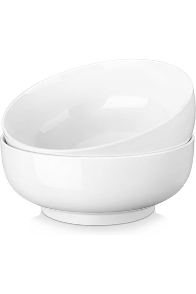 Malacasa Large porcelain bowl set 2 pieces, 3370 ml, salad bowl, soup bowl, ovenproof, dishwasher safe