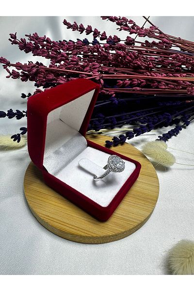 Mutenaura Stainless Steel Zircon Stone Baguette Ring Adjustable