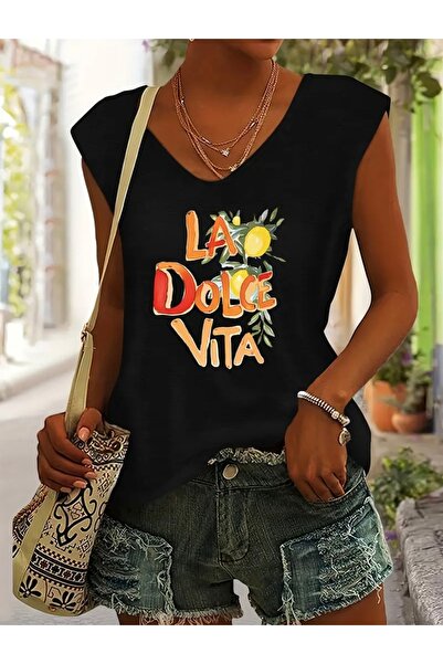 FUFLUNS TRICOU DE DAMĂ LA DOLCE VITA CU IMPRIMEU