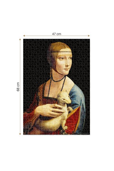 D-Toys Leonardo da Vinci Puzzle - Adult Puzzle 1000 Pieces - Lady with an Ermine