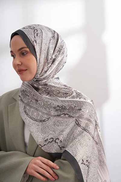 Perla Scarf & More Armanda - Imported Vual Nuit Pattern Shal - Dark Gray