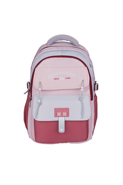 Relaxion New Season, Pink-Red Imported Premium School Backpack with Pen Holder (1515)