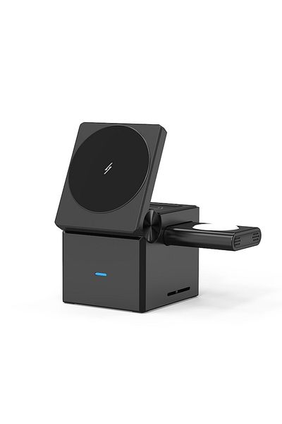 OBRALIX Magsafe 3-in-1 Wireless Charger, 15w, Foldable, Black -