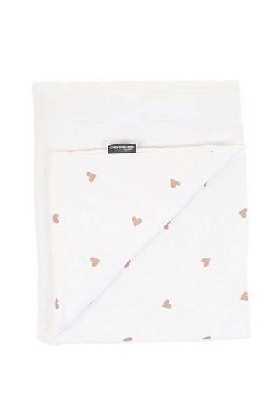 CHILDHOME Jersey/Muslin Blanket 80x100 cm, Hearts