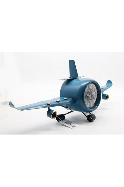 hediye sandalı Metal Airplane Hanger with Decorative Clock