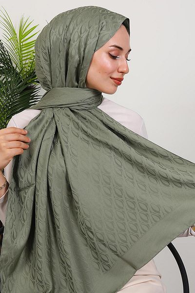 GİYZAMİLA Alvina Oval Pattern Shawl Khaki