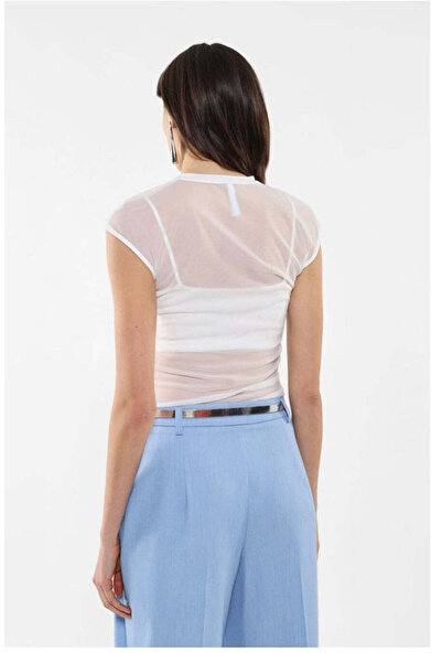 Imperial Delicate White Tulle Blouse