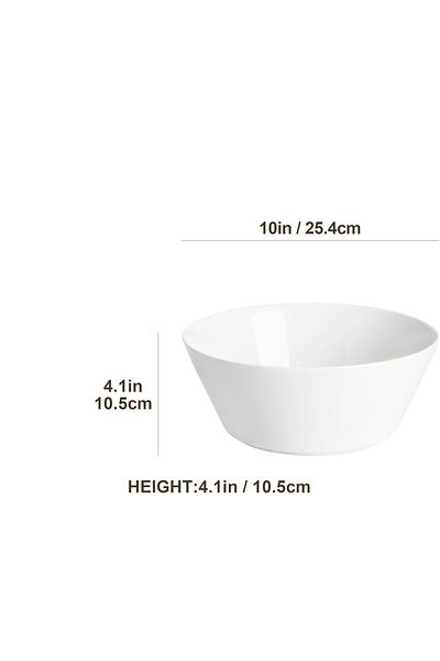 Malacasa Large porcelain bowl set, 2 pieces, 3100 ml, salad bowl, soup bowl, ovenproof, dishwasher safe