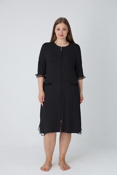 ROMEO LİFE Women's Plus Size Viscose Modal Fabric Patterned Zippered Dress 7971