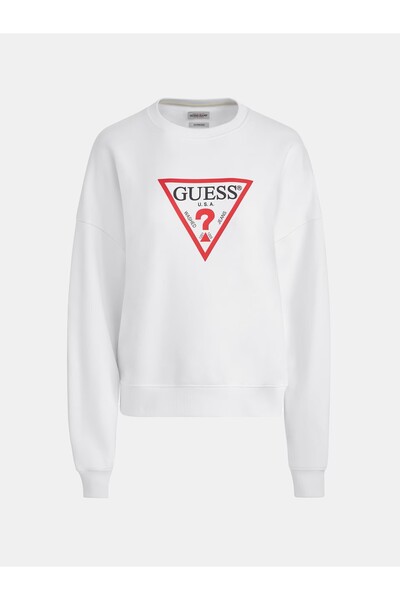 Guess Üçgen Logolu Oversized Iconic Sweatshirt W4YQ00KC811