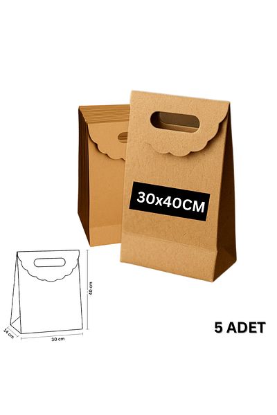 roco paper Τσάντα Kraft Handheld, Δώρο, Αγορές, Μπουτίκ, Τσάντα για πάρτι και συσκευασία, 30x40x14 cm, 5 τεμάχια