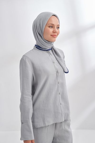 ARMANDA Muslin Tie Scarf - Light Gray