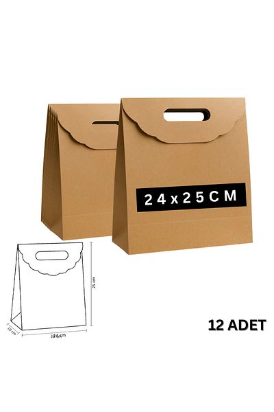 roco paper Τσάντα Kraft Handheld, Δώρο, Αγορές, Μπουτίκ, Τσάντα για πάρτι και συσκευασία, 24x25 εκ., 12 τεμάχια