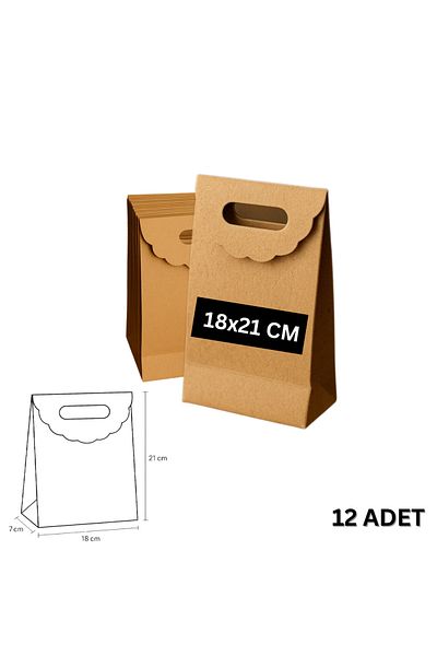 roco paper Τσάντα Kraft Handheld, Δώρο, Αγορές, Μπουτίκ, Τσάντα για πάρτι και συσκευασία, 18x21 cm, 12 τεμάχια