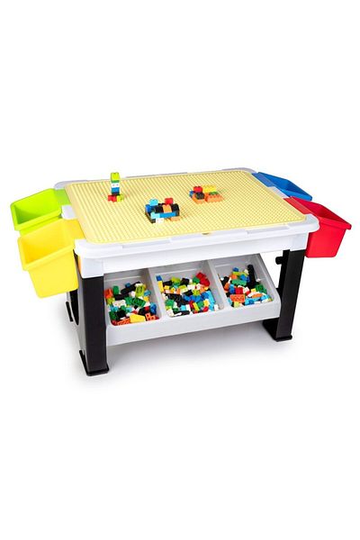 Eddy Toys For DUPLO Children's construction table including blocks, set of 300 large blocks