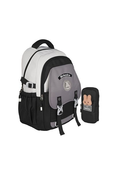 Relaxion New Season Black-Gray Imported Premium School Backpack with Pen Holder 1511