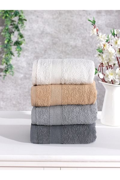 Elvira Home Collection Eh Cotton 4-Piece Hand Face Towel Set Set Daily Dowry Hand Face Towel
