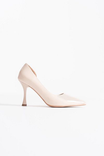 Zerenyus Angela Premium Women's Beige Patent Leather Heeled Shoes