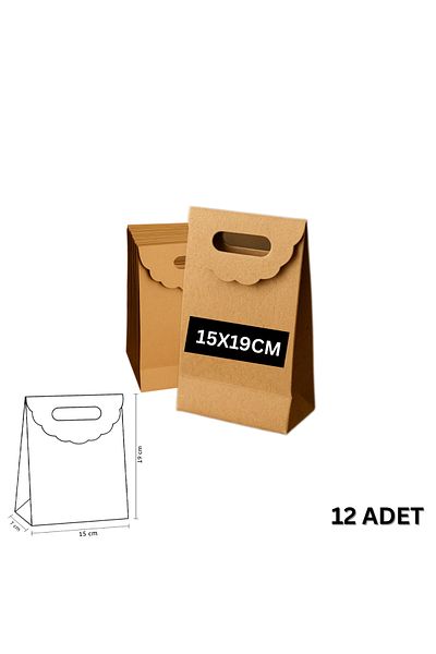 roco paper Τσάντα Kraft Handheld, Δώρο, Αγορές, Μπουτίκ, Τσάντα για πάρτι και συσκευασία, 15x19 cm, 12 τεμάχια