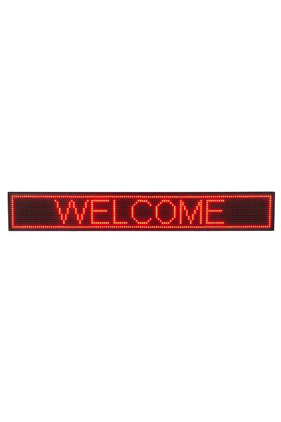 Universal Publicitate luminoasă LED pentru interior 22x150 cm, afișaj text personalizabil, negru-roșu
