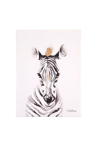 CHILDHOME Pictura in ulei 30x40 cm, Zebra cu detalii aurii