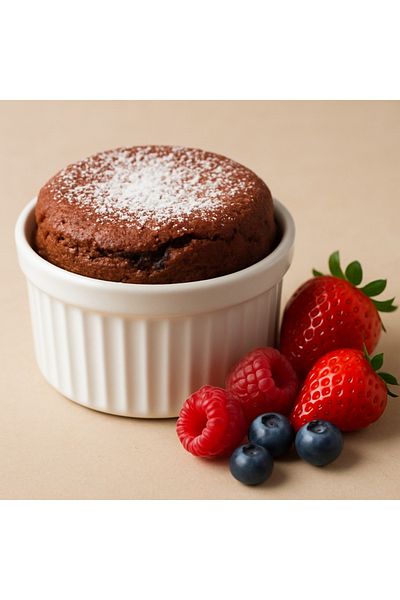 Dream Store Set of 6 Ceramic Soufflé Bowls - Plain - 9.5cm, Stylish and Practical Set of 6 Ceramic Soufflé Bowls