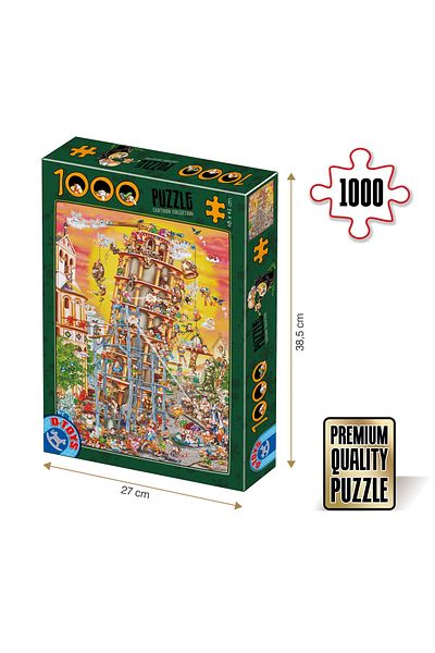 D-Toys Leaning Tower of Pisa Puzzle - Adult Puzzle 1000 Pieces - Cartoon Collection