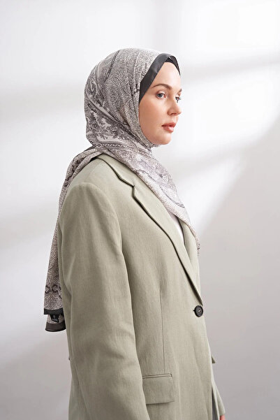Perla Scarf & More Armanda - Imported Vual Nuit Pattern Shal - Dark Gray
