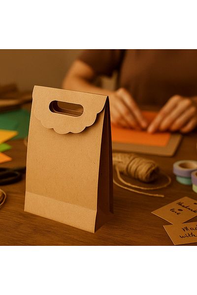 roco paper Τσάντα Kraft Handheld, Δώρο, Αγορές, Μπουτίκ, Τσάντα για πάρτι και συσκευασία, 18x21 cm, 12 τεμάχια