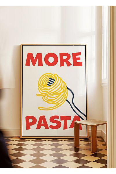 ARTHOUSECOLLECTIVE More Pasta - Poster Pasta, Decorare Bucătărie - Poster fără cadru în dimensiuni de pictură