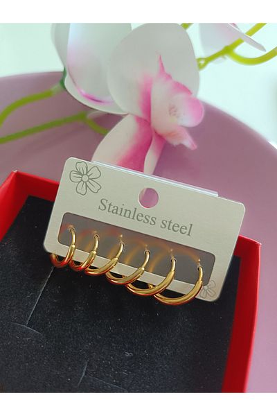 Kudi Two Models of Hoop Earrings 6 Pairs