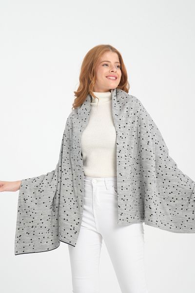 T Crazy T-Crazy Knitwear Galaxy Winter Knitwear Shawl, Polka Dot Double Layer and Reversible Knitwear Knitted Shoulder Shawl