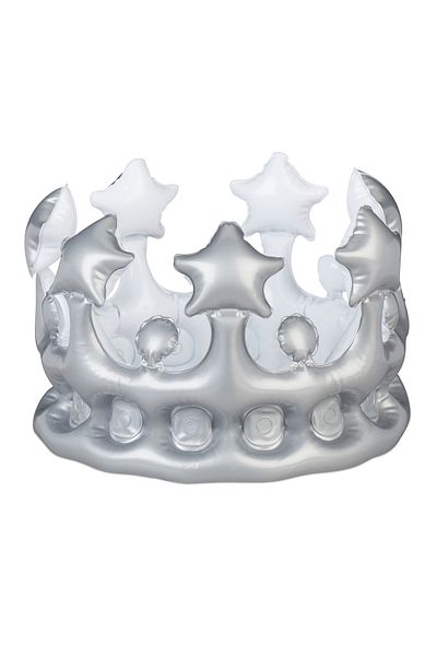 Relaxdays Inflatable crown, Relaxdays, silver/white
