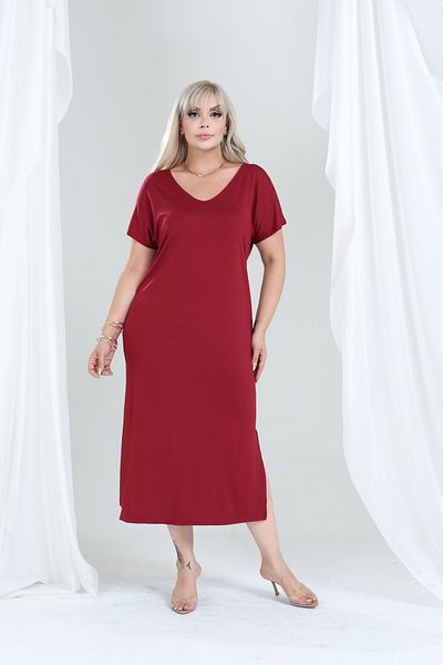 MJORA Plus Size Women's Viscose Knitted Basic Casual Dress