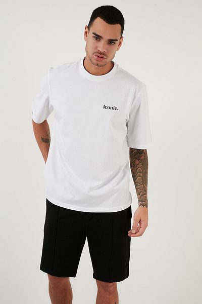 OFFSIDESIGN Oversize Unisex T-Shirt Iconic Minimal Font Printed Short Sleeve Combed Cotton Summer T-Shirt