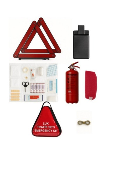 Velonova Araç Trafik İlk Yardım Seti 1KG Yangın Söndürme Tüpü Tüvtürk Muayene...