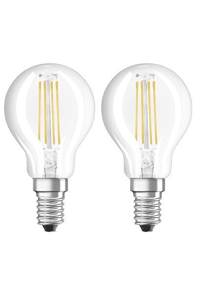 Osram Set 2 becuri LED P40, E14, 4W (40W), 470 lm, lumină caldă