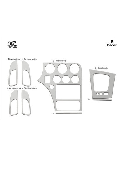 Marscockpitdesign ألфа 159 كونسول-توربيدو 2005 9 قطع
