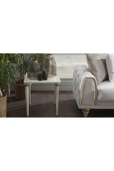 Bellona Masuta Cafea de colt Mistral, 50x50x52cm, Picior alb
