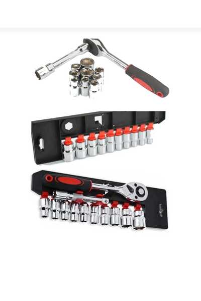 Skygo مجموعة مفاتيح ربط ممتازة مكونة من 12 قطعة، مجموعة مفتاح ربط مع حامل، ضبط تلقائي، صامولة قفل