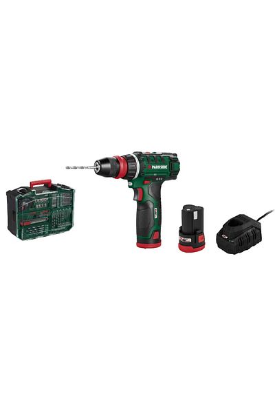 PARKSIDE Masina de gaurit si insurubat PBSA 12 E4 cu doua baterii si incarcator+ set burghie si biti