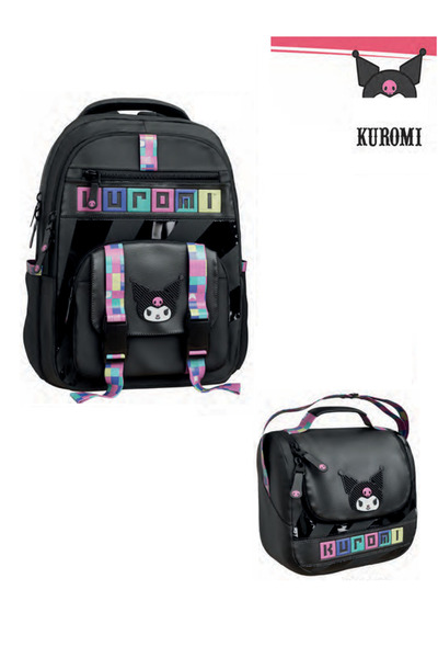 kuromi Geantă de școală pentru prima școală - Rucsac / Geantă de lux cu licen...