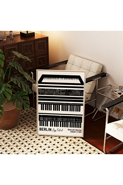 ARTHOUSECOLLECTIVE Piano Poster - Berlin Jazz Festival, Music Poster - Table Sizes Frameless Poster
