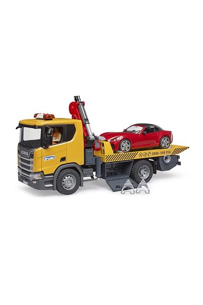 Bruder Camion cu platforma si masinuta Roadster Scania 03552