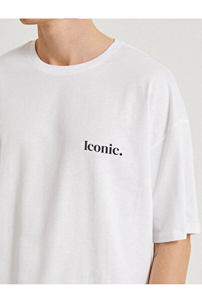 offsidesign Oversize Unisex T-Shirt Iconic Minimal Font Printed Short Sleeve Combed Cotton Summer T-Shirt