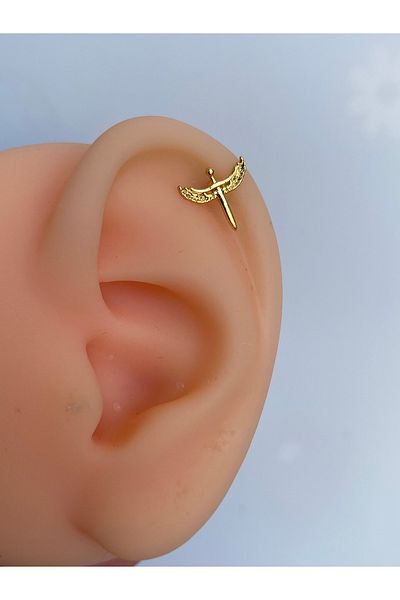 kurukafagift Helix Tragus Cartilage Steel Piercing with Michael Angel Figure 8 mm